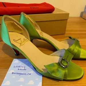 Christian Louboutin d’orsay satin pumps size 35.5